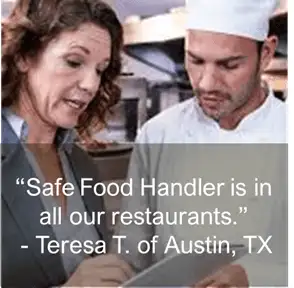 A responsible food handler ensuring safety in all our restaurants.